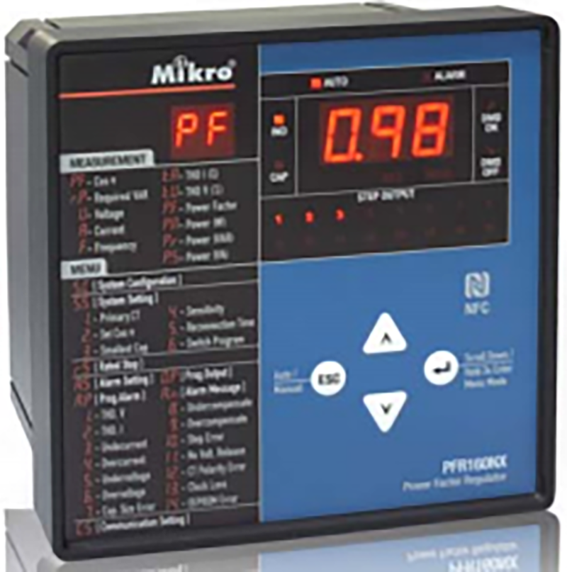 Relay điều khiển tụ bù 16 cấp thông minh, Mikro PFR160NX