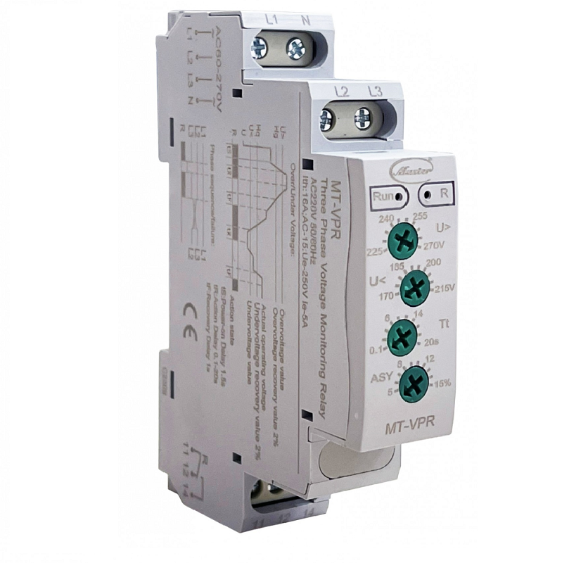 Rơ le bảo vệ điện áp 5A tại 250VAC/ 28VDC, 2C/O, MT-VPR Master
