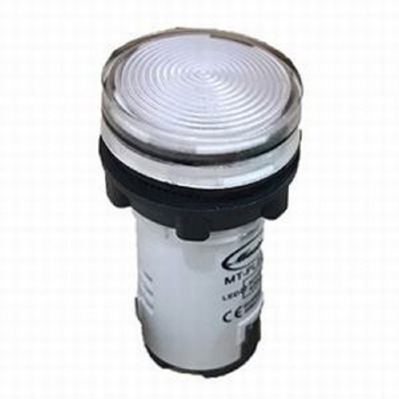 Đèn báo pha Trắng 220VAC, MT-PL22-W-220VAC Master