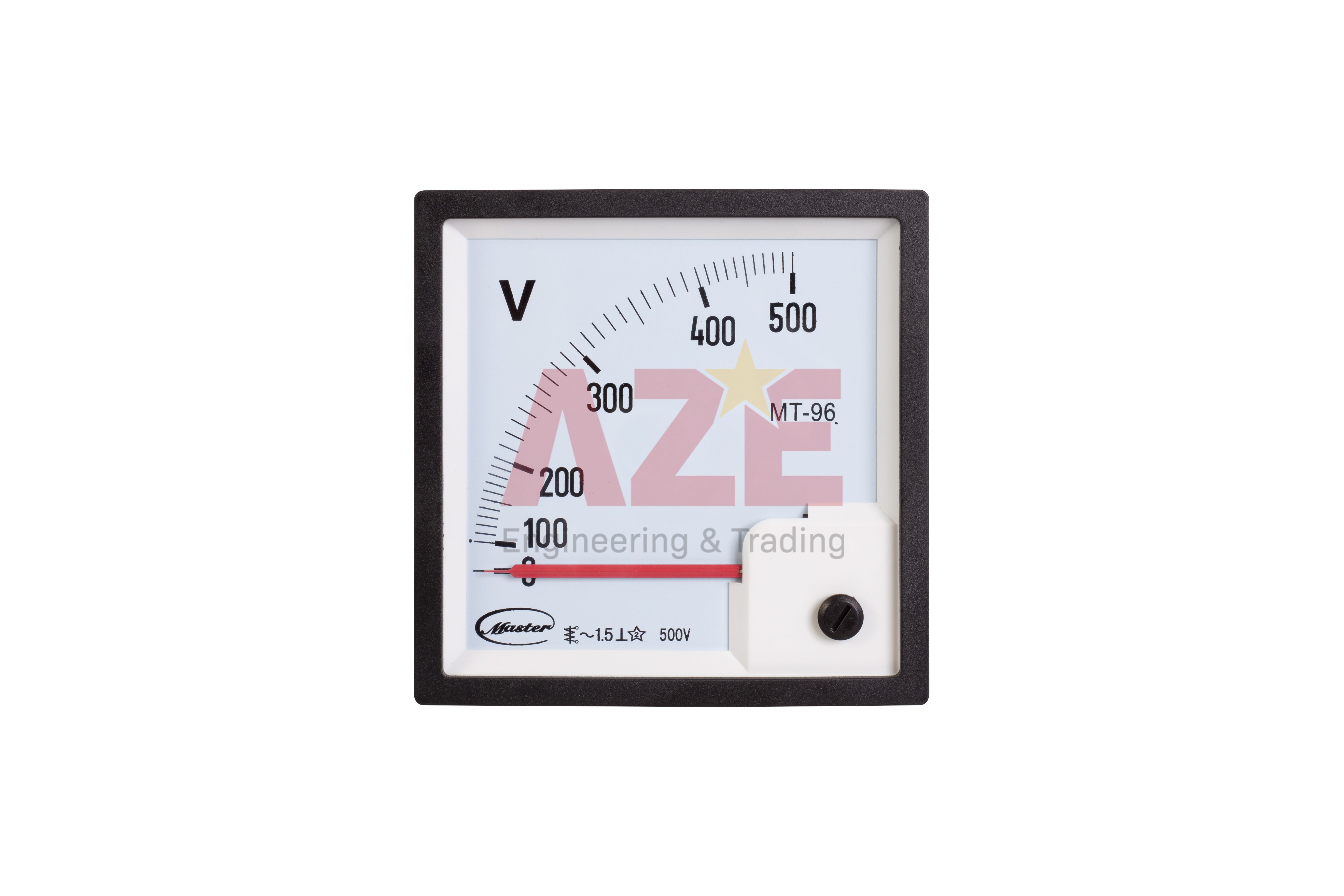 Đồng hồ volt 0-500VAC. Class 1.5, Size 96x96, MT-96-500V, Master