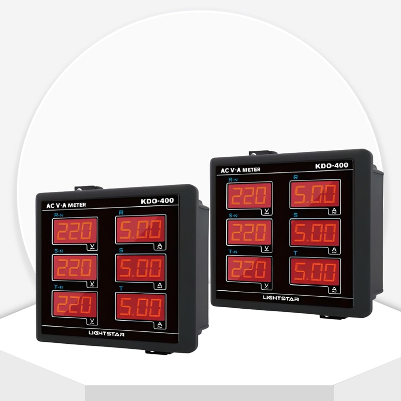 BẢNG ĐO ĐIỆN 3 PHA (110x110) - 6 MÀN HÌNH 3 ф V, A